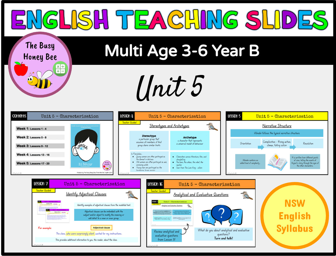 Multi Age 3-6 Year B Term 3 English Teaching Slides Mega Bundle - Google slides