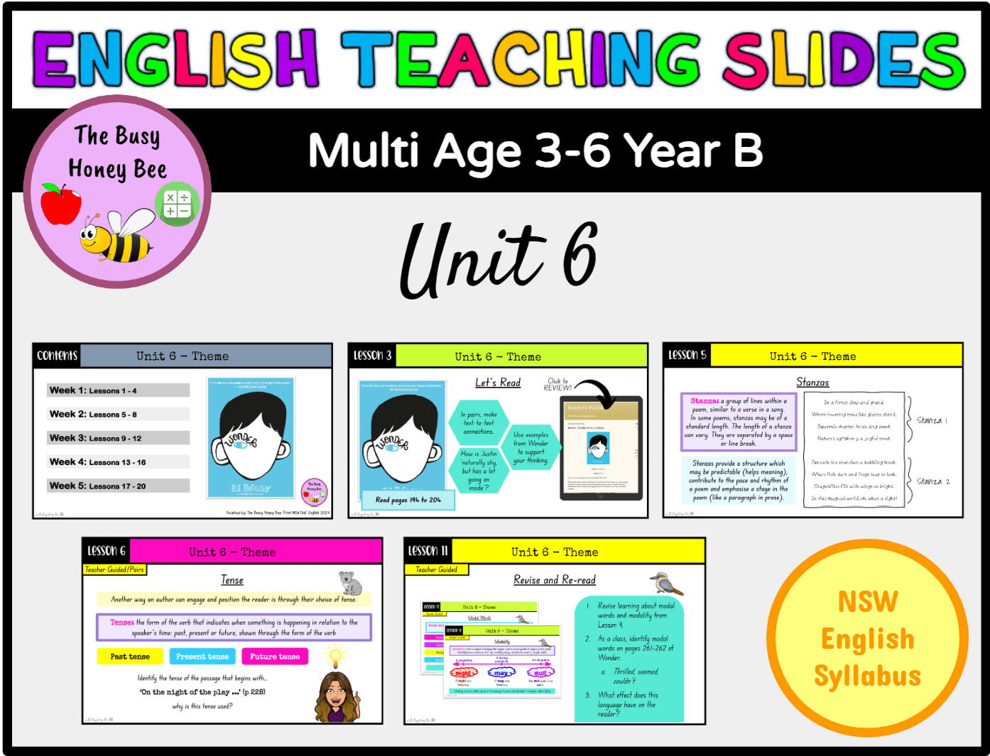 Multi Age 3-6 Year B Term 3 English Teaching Slides Mega Bundle - Teaching Slides