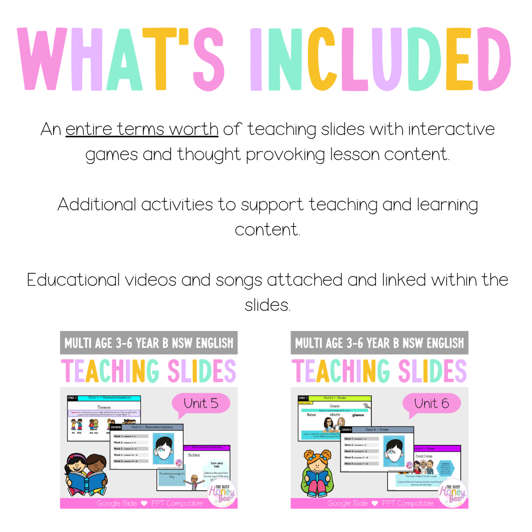 Multi Age 3-6 Year B Term 3 English Teaching Slides Mega Bundle - Teaching Slides