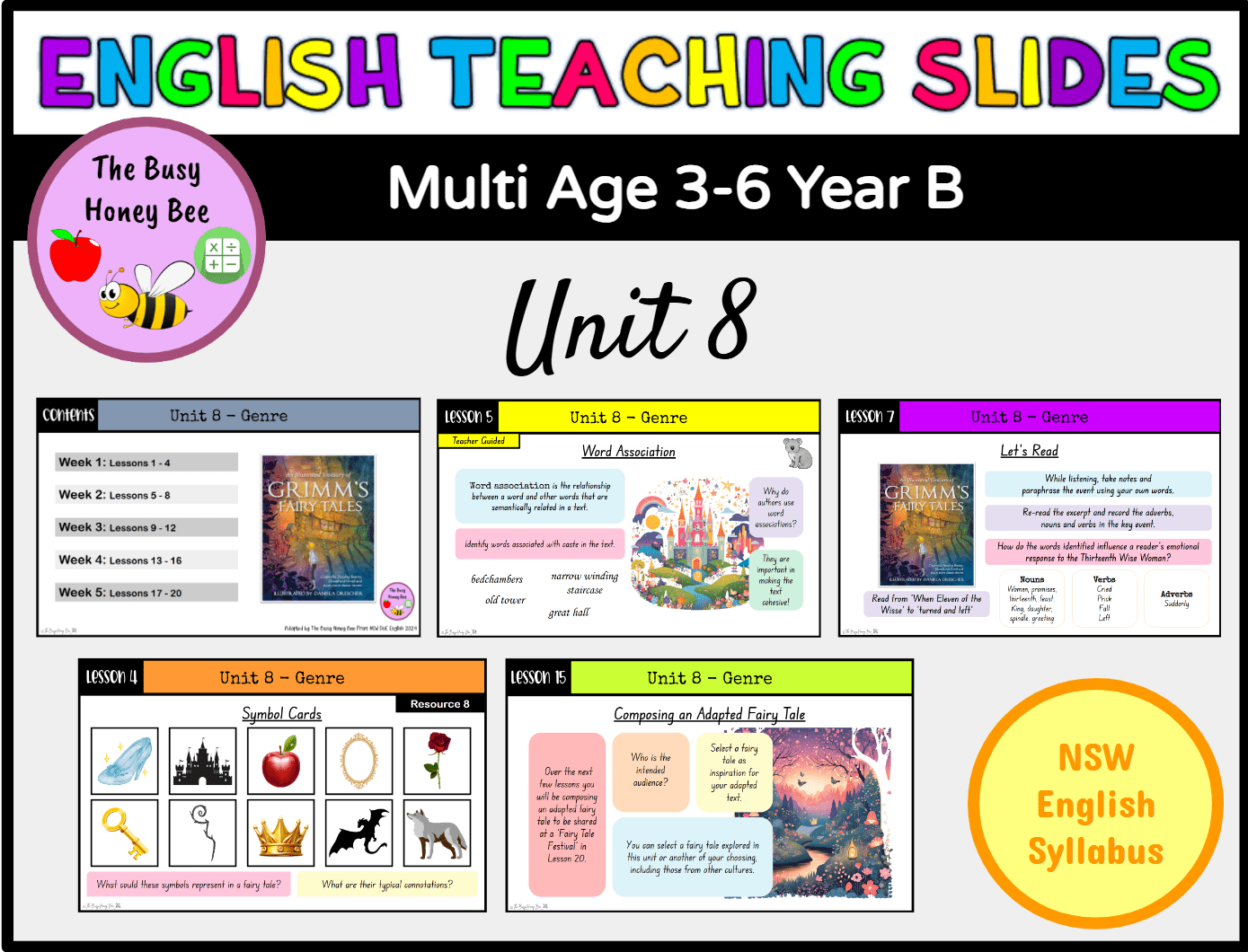 Multi Age 3-6 Year B Term 4 English Teaching Slides Mega Bundle - Google slides