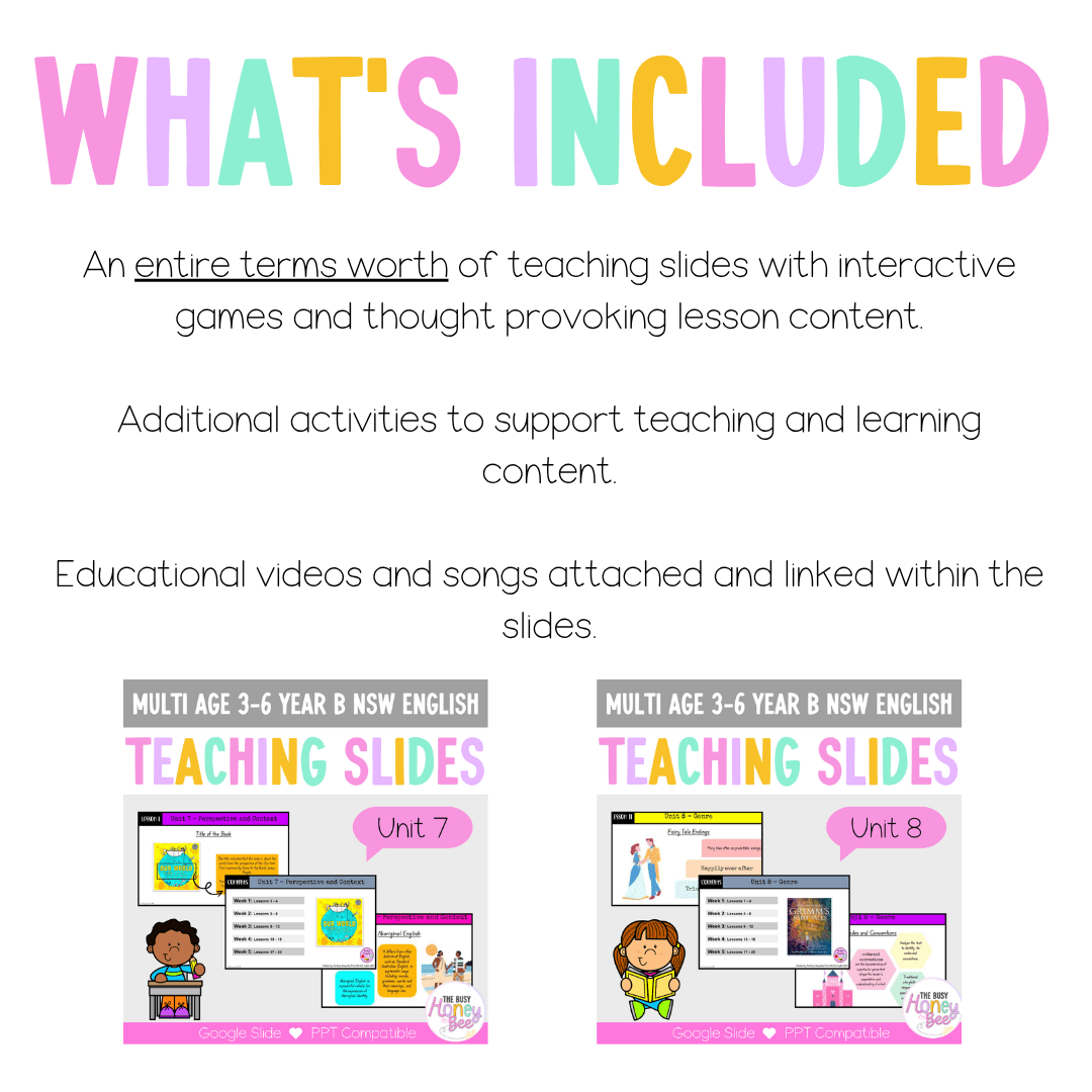 Multi Age 3-6 Year B Term 4 English Teaching Slides Mega Bundle - Teaching Slides