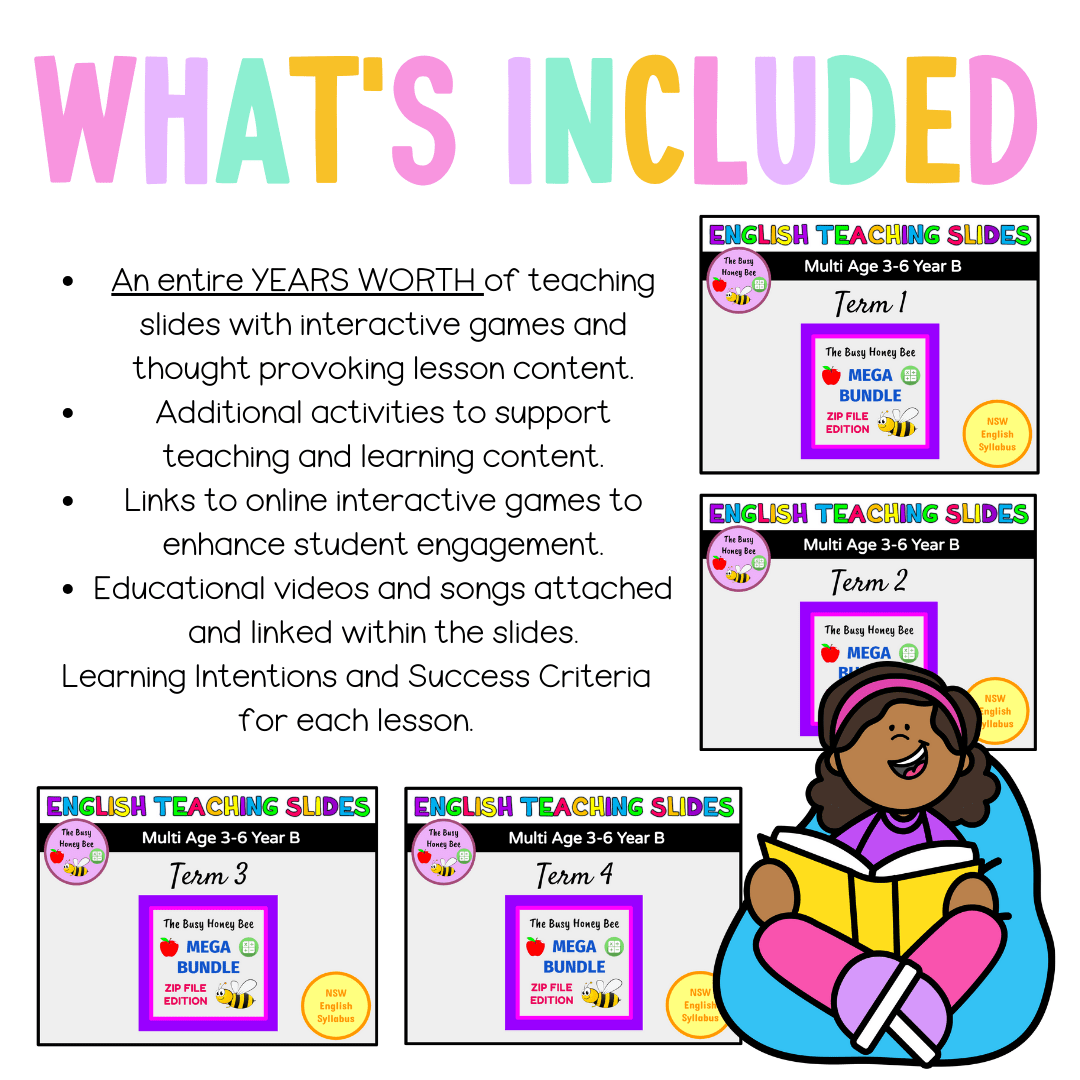 Multi Age 3-6 Year B Ultimate English Teaching Slides Mega Bundle - Teaching Slides