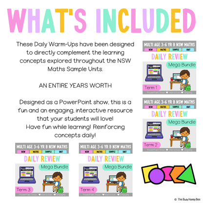 Multi Age 3-6 Year B Ultimate Math Australian | NSW Math Daily Review | Warm-Up Mega Bundle -