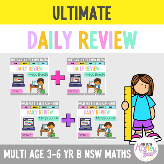 Multi Age 3-6 Year B Ultimate Math Australian | NSW Math Daily Review | Warm-Up Mega Bundle -
