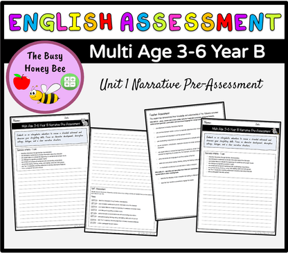 Multi Age 3-6 Year B Unit 1 Narrative Writing Pre-Assessment - Assessment