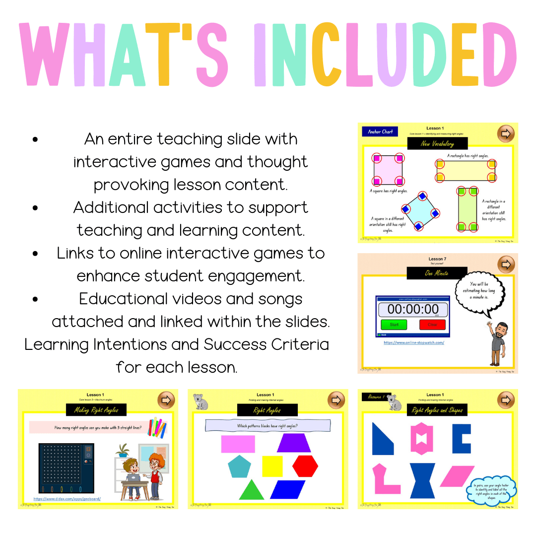 Multi Age 3-6 Year B Unit 10 NSW Maths Teaching Slides - Zip Folder: Smart Notebook, PowerPoint, Google Slide Compatible