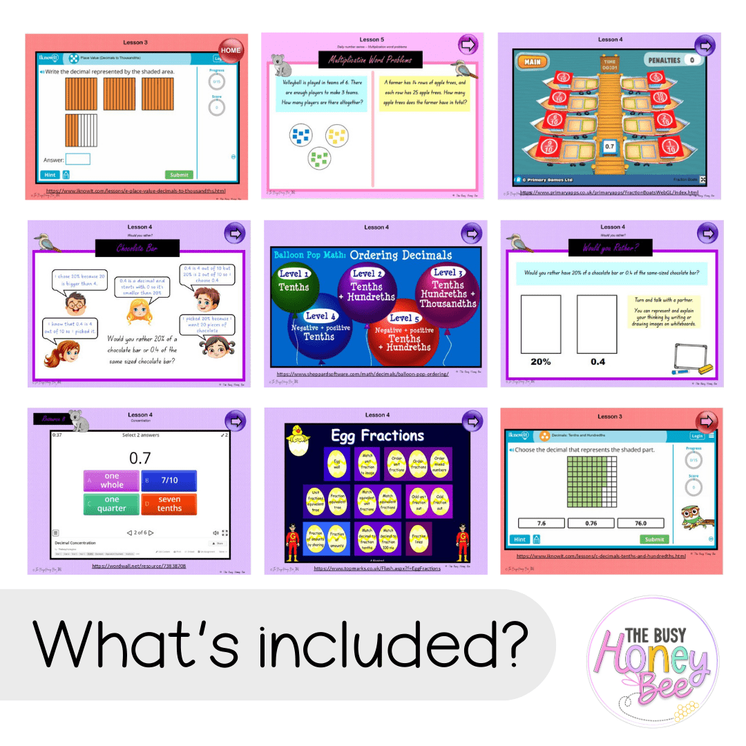 Multi Age 3-6 Year B Unit 11 NSW Maths Teaching Slides - Zip Folder: Smart Notebook, PowerPoint, Google Slide Compatible