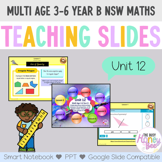 Multi Age 3-6 Year B Unit 12 NSW Maths Teaching Slides - Zip Folder: Smart Notebook, PowerPoint, Google Slide Compatible