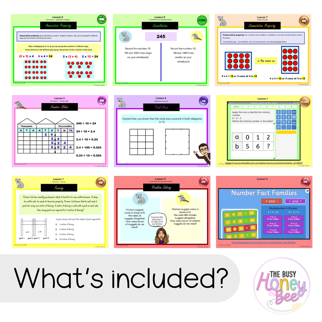 Multi Age 3-6 Year B Unit 13 NSW Maths Teaching Slides - Zip Folder: Smart Notebook, PowerPoint, Google Slide Compatible