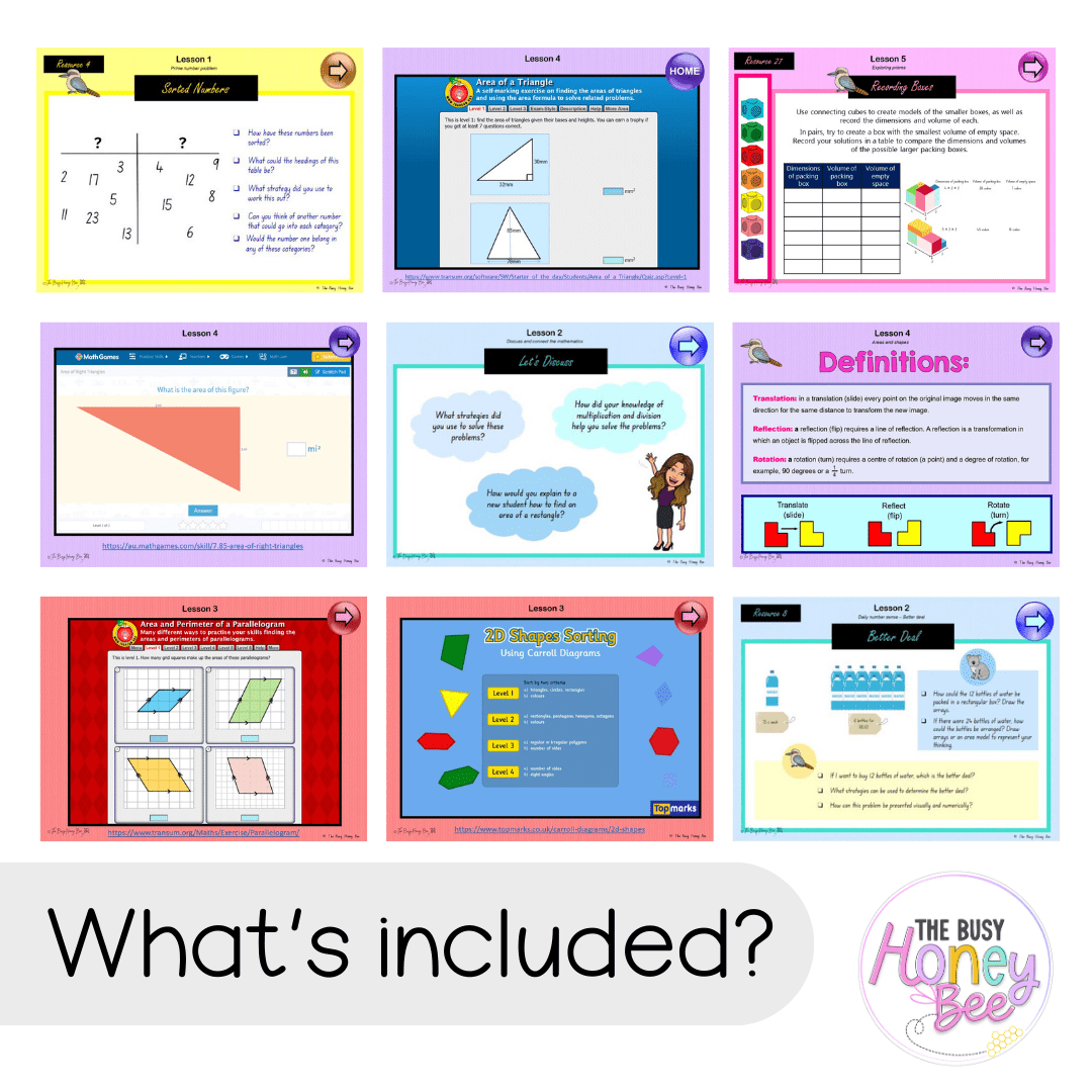 Multi Age 3-6 Year B Unit 17 NSW Maths Teaching Slides - Zip Folder: Smart Notebook, PowerPoint, Google Slide Compatible