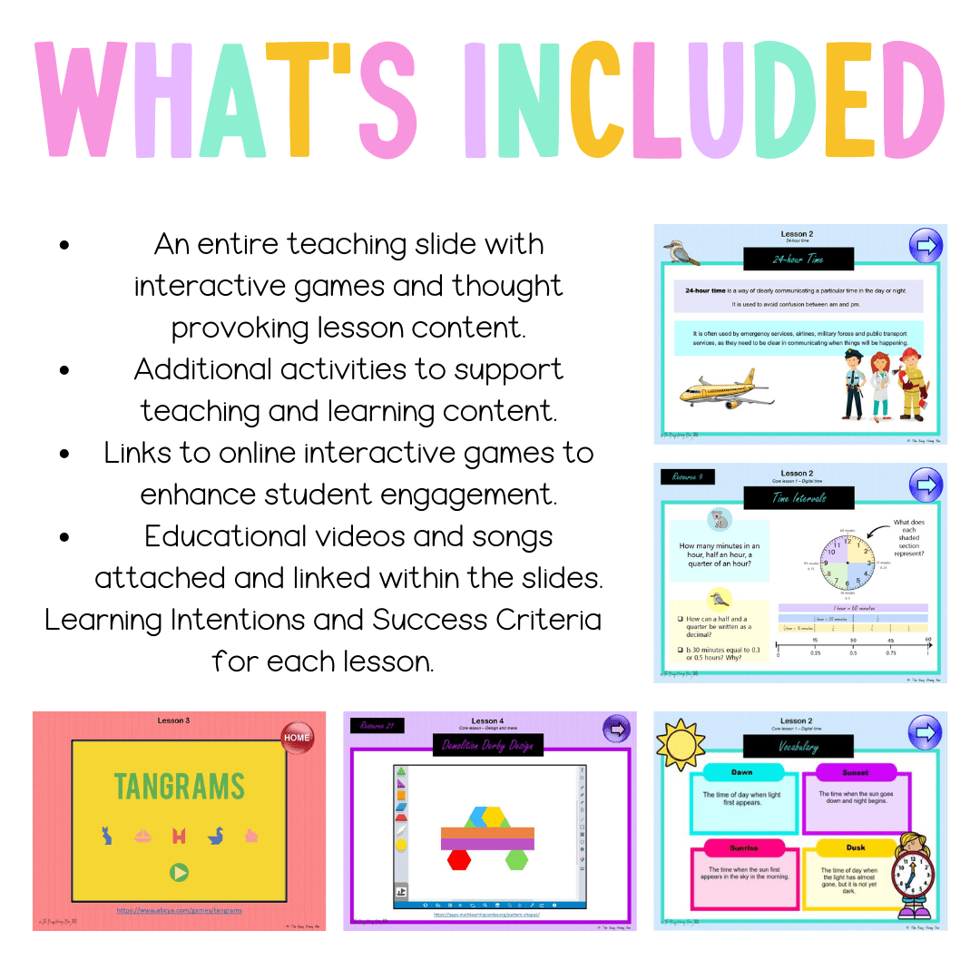 Multi Age 3-6 Year B Unit 19 NSW Maths Teaching Slides - Zip Folder: Smart Notebook, PowerPoint, Google Slide Compatible