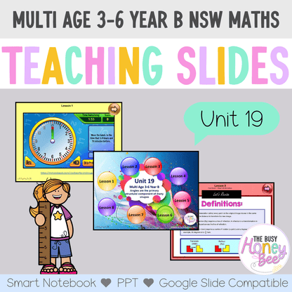 Multi Age 3-6 Year B Unit 19 NSW Maths Teaching Slides - Zip Folder: Smart Notebook, PowerPoint, Google Slide Compatible