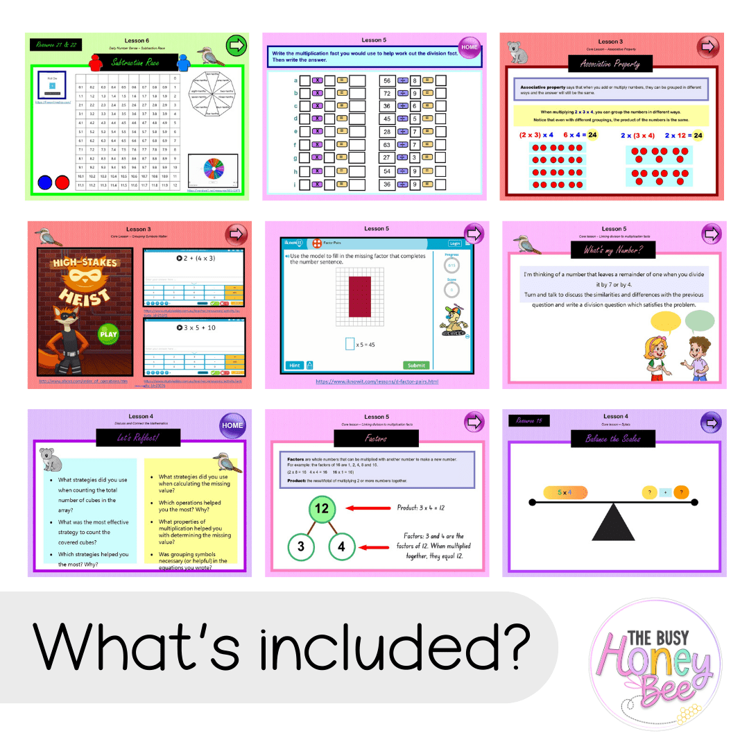 Multi Age 3-6 Year B Unit 7 NSW Maths Teaching Slides - Zip Folder: Smart Notebook, PowerPoint, Google Slide Compatible