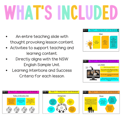 Multi Age 3-6 Year B Unit 7 NSW Perspective and Context English Teaching Slides - Teaching Slides
