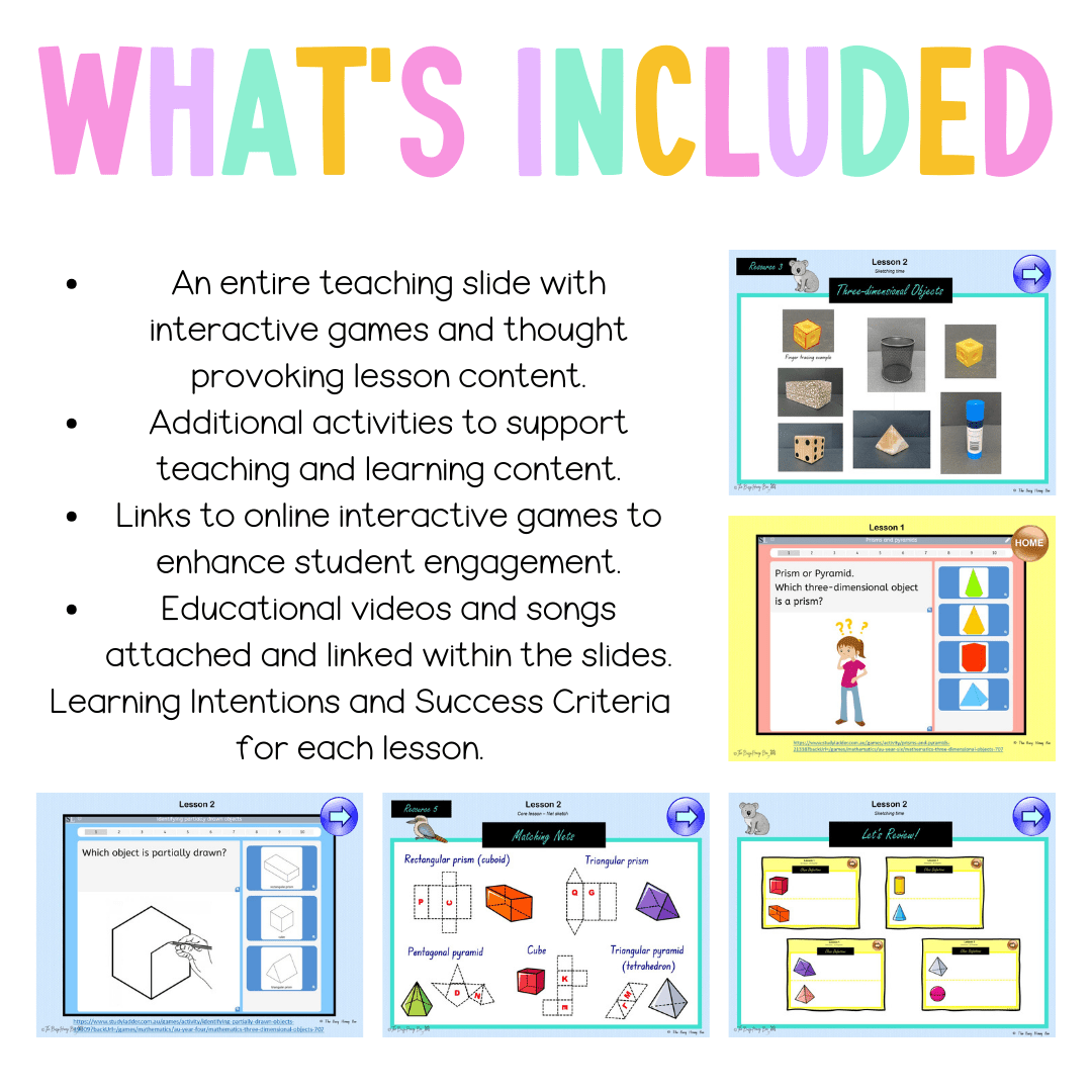 Multi Age 3-6 Year B Unit 9 NSW Maths Teaching Slides - Zip Folder: Smart Notebook, PowerPoint, Google Slide Compatible