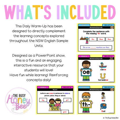 Multi Age K-2 Year A Australian | NSW English Daily Review | Warm-Up Unit 10 - Warm Up | Revision