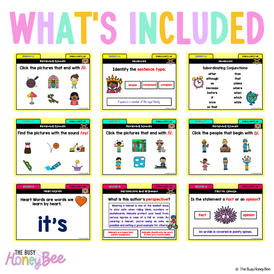 Multi Age K-2 Year A Australian | NSW English Daily Review | Warm-Up Unit 11 - Warm Up | Revision