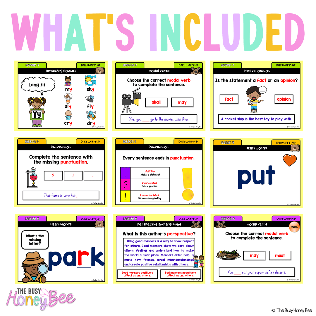 Multi Age K-2 Year A Australian | NSW English Daily Review | Warm-Up Unit 11 - Warm Up | Revision