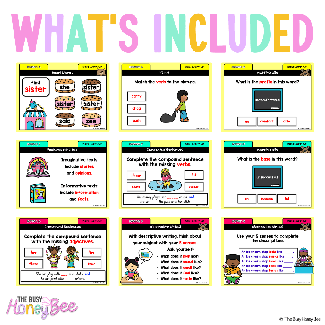 Multi Age K-2 Year A Australian | NSW English Daily Review | Warm-Up Unit 13 - Warm Up | Revision