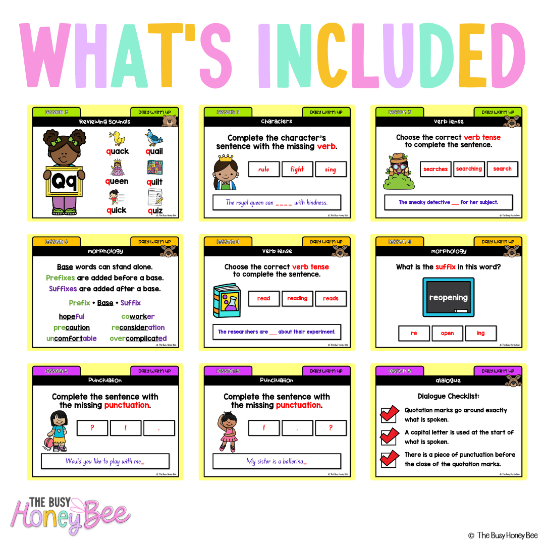 Multi Age K-2 Year A Australian | NSW English Daily Review | Warm-Up Unit 13 - Warm Up | Revision