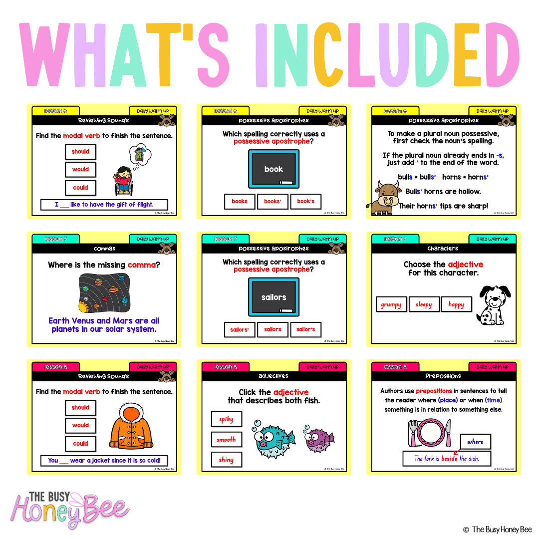 Multi Age K-2 Year A Australian | NSW English Daily Review | Warm-Up Unit 14 - Warm Up | Revision