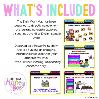 Multi Age K-2 Year A Australian | NSW English Daily Review | Warm-Up Unit 14 - Warm Up | Revision