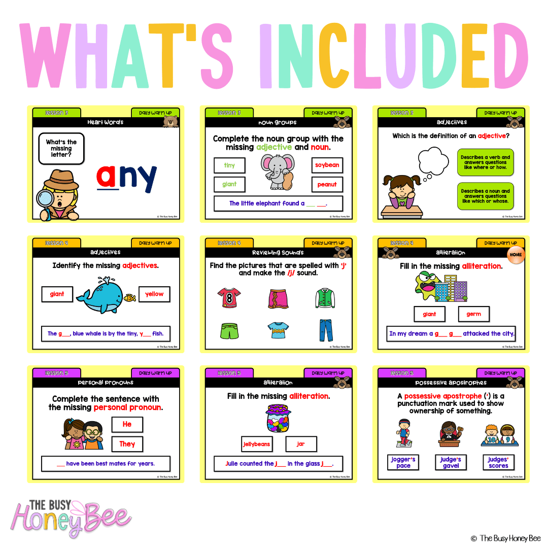 Multi Age K-2 Year A Australian | NSW English Daily Review | Warm-Up Unit 15 - Warm Up | Revision