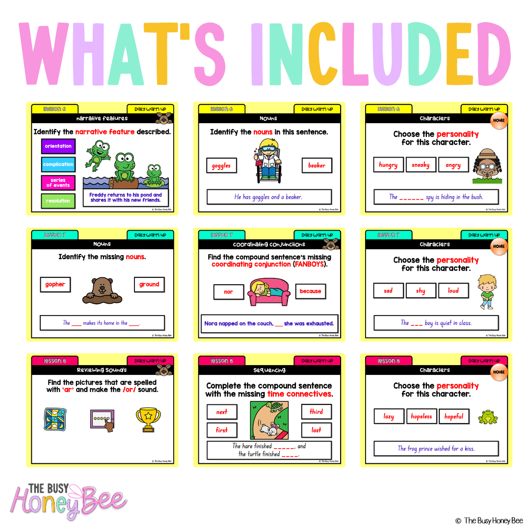Multi Age K-2 Year A Australian | NSW English Daily Review | Warm-Up Unit 17 - Warm Up | Revision