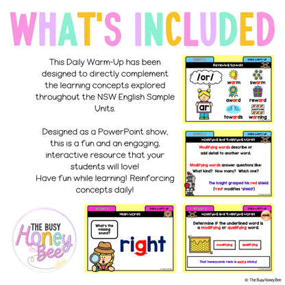 Multi Age K-2 Year A Australian | NSW English Daily Review | Warm-Up Unit 18 - Warm Up | Revision