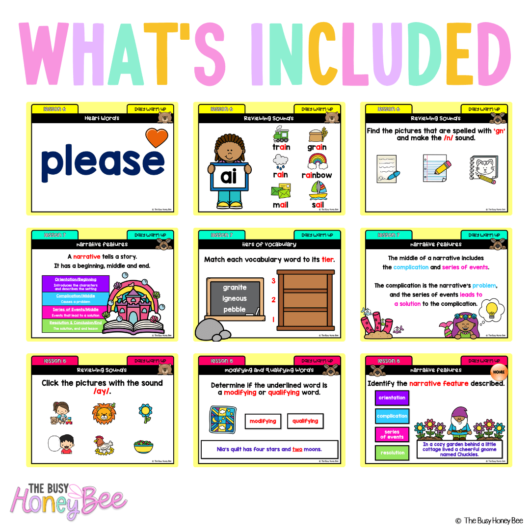 Multi Age K-2 Year A Australian | NSW English Daily Review | Warm-Up Unit 18 - Warm Up | Revision