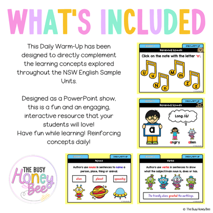 Multi Age K-2 Year A Australian | NSW English Daily Review | Warm-Up Unit 2 - Warm Ups | Revision