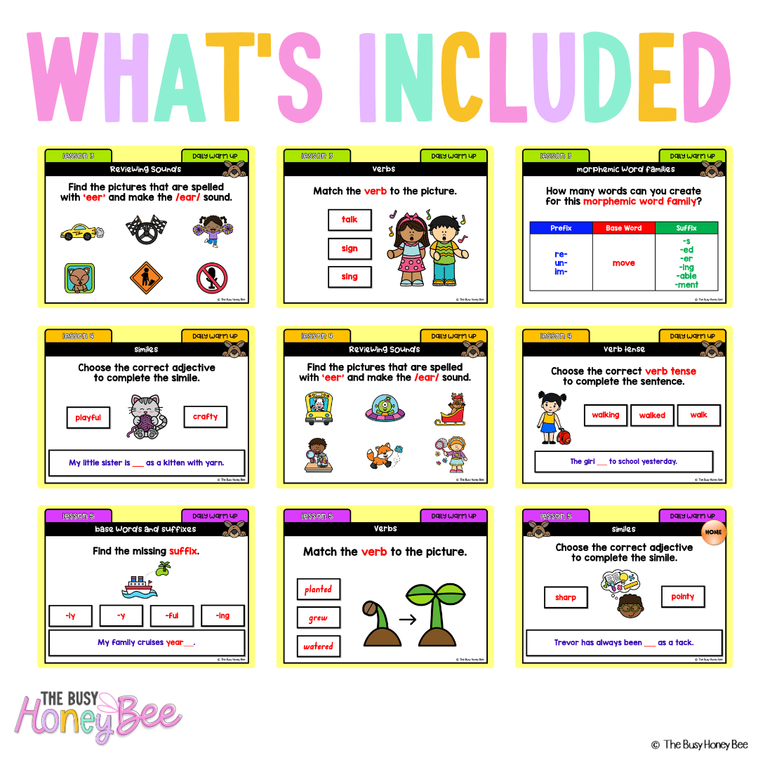 Multi Age K-2 Year A Australian | NSW English Daily Review | Warm-Up Unit 20 - Warm Up | Revision