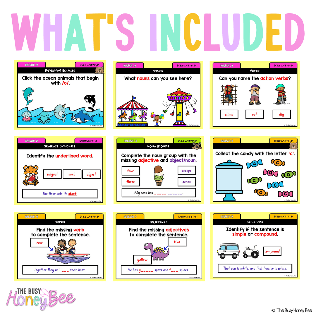 Multi Age K-2 Year A Australian | NSW English Daily Review | Warm-Up Unit 3 - Warm Ups | Revision