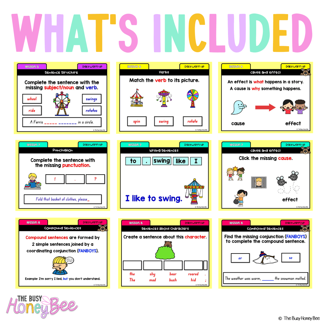 Multi Age K-2 Year A Australian | NSW English Daily Review | Warm-Up Unit 5 - Warm Ups | Revision