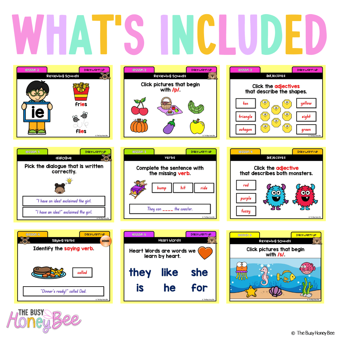 Multi Age K-2 Year A Australian | NSW English Daily Review | Warm-Up Unit 5 - Warm Ups | Revision