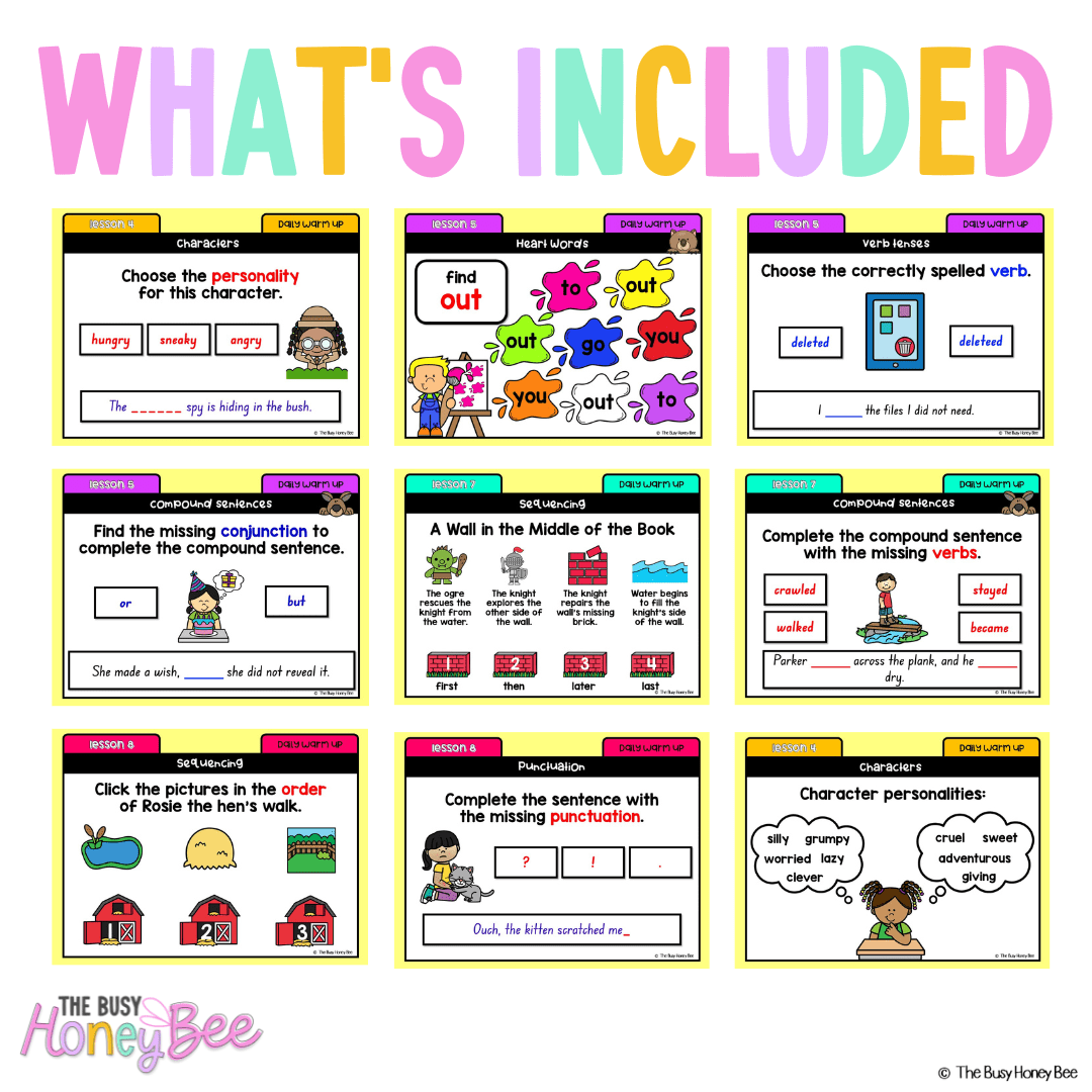Multi Age K-2 Year A Australian | NSW English Daily Review | Warm-Up Unit 8 - Warm Up | Revision