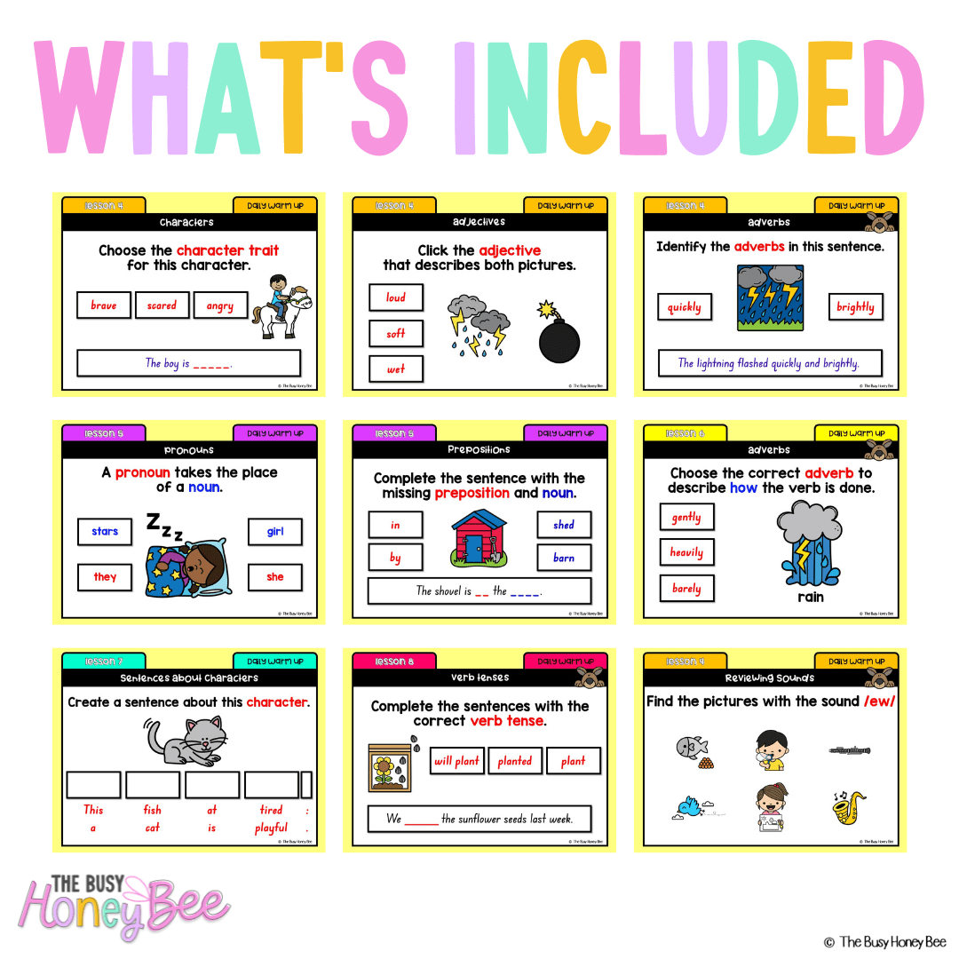 Multi Age K-2 Year A Australian | NSW English Daily Review | Warm-Up Unit 9 - Warm Up | Revision