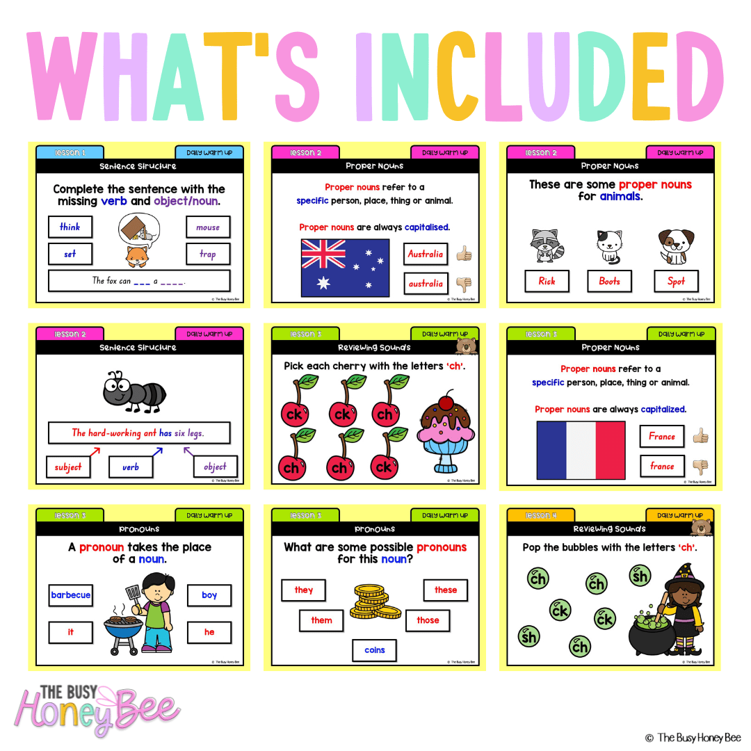 Multi Age K-2 Year A Australian | NSW English Daily Review | Warm-Up Unit 9 - Warm Up | Revision