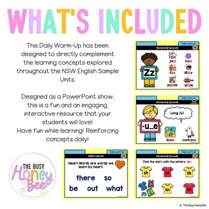 Multi Age K-2 Year A Australian | NSW English Daily Review | Warm-Up Unit 9 - Warm Up | Revision