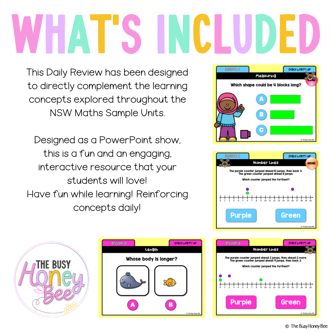 Multi Age K-2 Year A Australian | NSW Maths Daily Review | Warm-Up Unit 14 - Warm Up | Revision