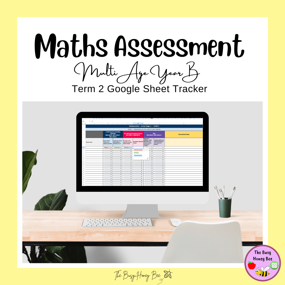 Multi Age K-2 Year A Differentiated NSW Maths Assessment Term 2 Mega Bundle - Assessment