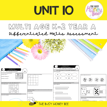 Multi Age K-2 Year A Differentiated NSW Maths Assessment Term 2 Mega Bundle - Assessment