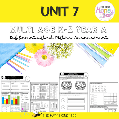 Multi Age K-2 Year A Differentiated NSW Maths Assessment Term 2 Mega Bundle - Assessment