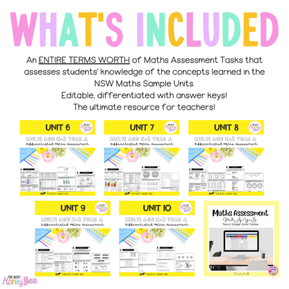 Multi Age K-2 Year A Differentiated NSW Maths Assessment Term 2 Mega Bundle - Assessment