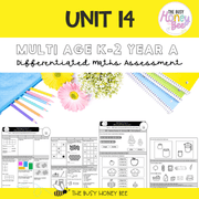Multi Age K-2 Year A Differentiated NSW Maths Assessment Unit 14 - Assessment