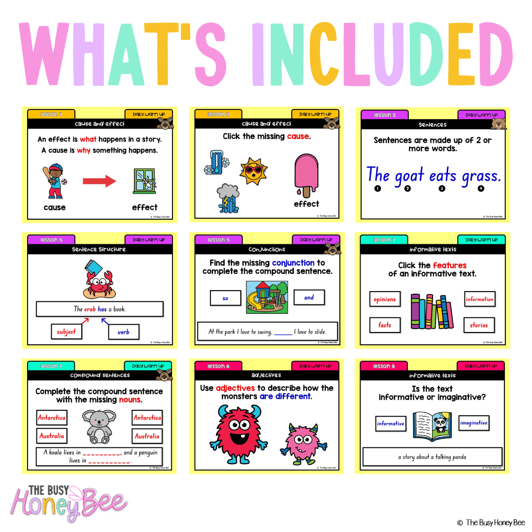 Multi Age K-2 Year A English Daily Warm Up Term 1 Mega Bundle - Warm Ups | Revision