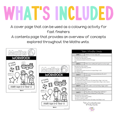 Multi Age K-2 Year A NSW Maths Workbook Term 1 - Pdf