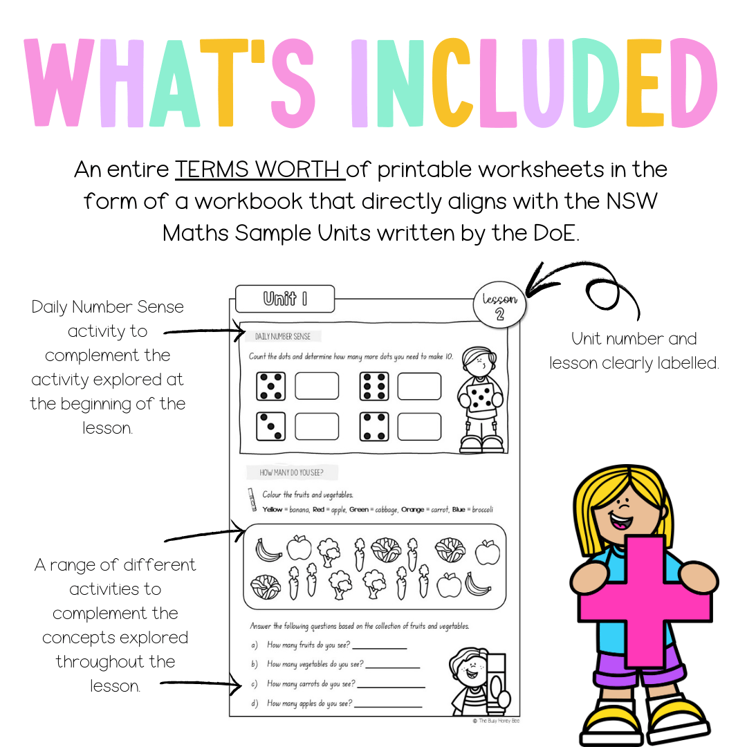 Multi Age K-2 Year A NSW Maths Workbook Term 1 - Pdf
