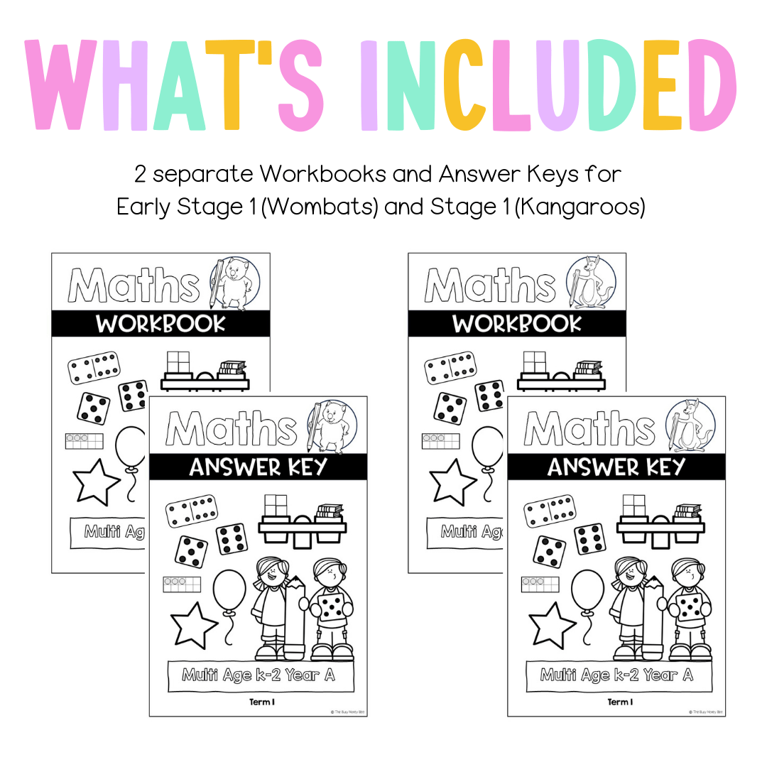 Multi Age K-2 Year A NSW Maths Workbook Term 1 - Pdf