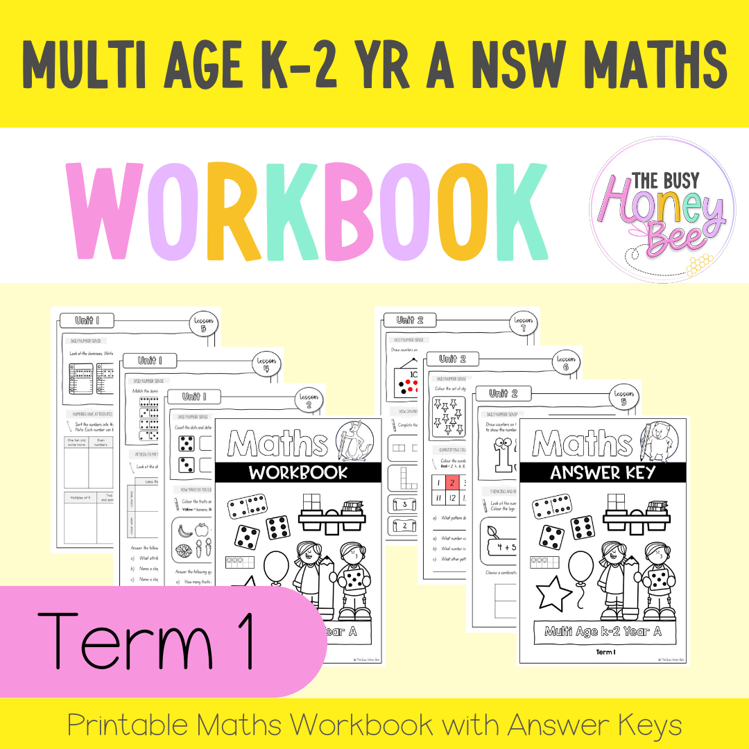 Multi Age K-2 Year A NSW Maths Workbook Term 1 - Pdf